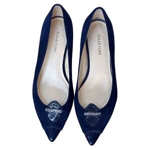 Sarah Flint Navy Pointed-Toe Flats